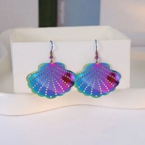 Iridescent Seashell Dangle Earrings